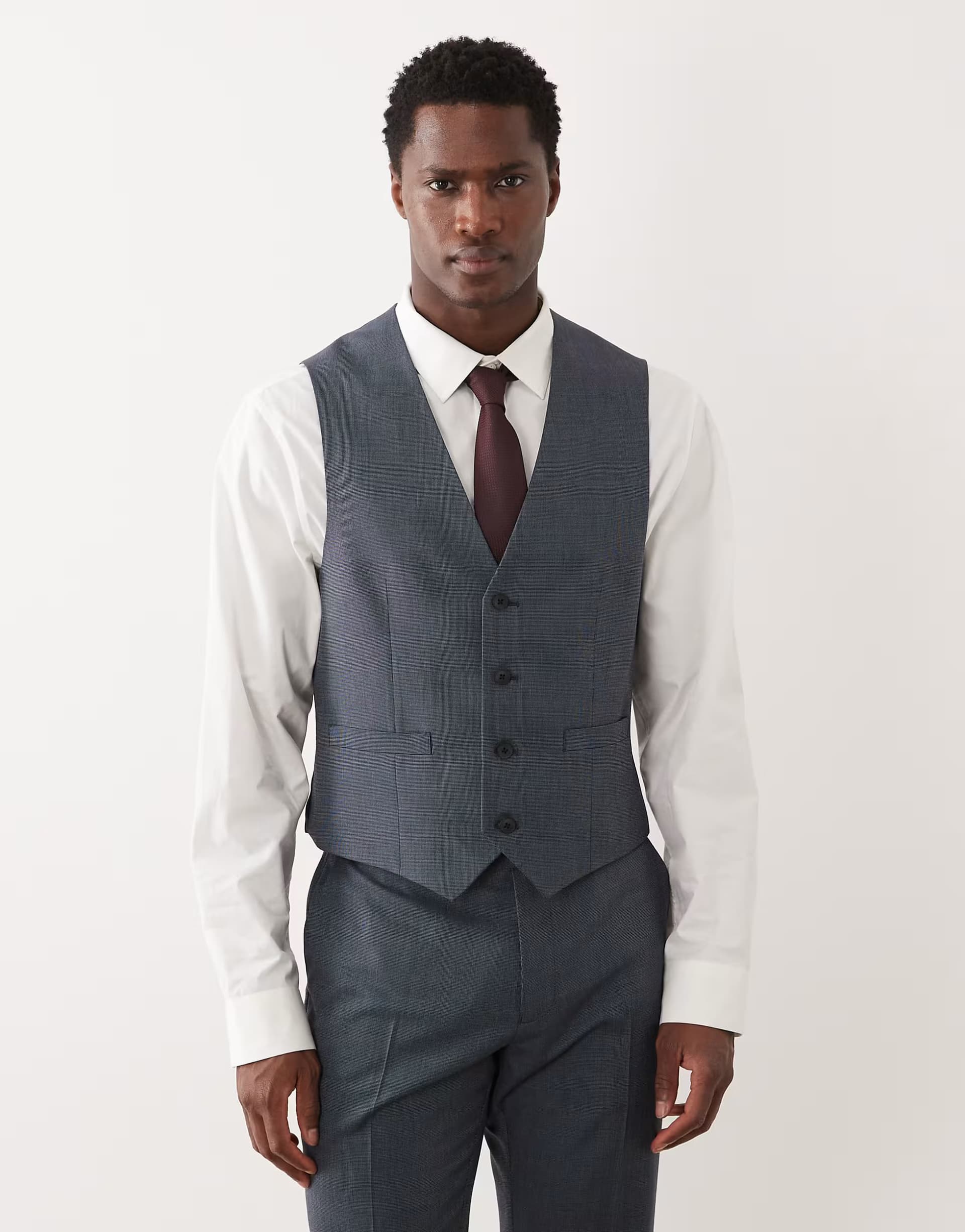 ASOS ASOS DESIGN slim suit waistcoat in navy washable wool blend