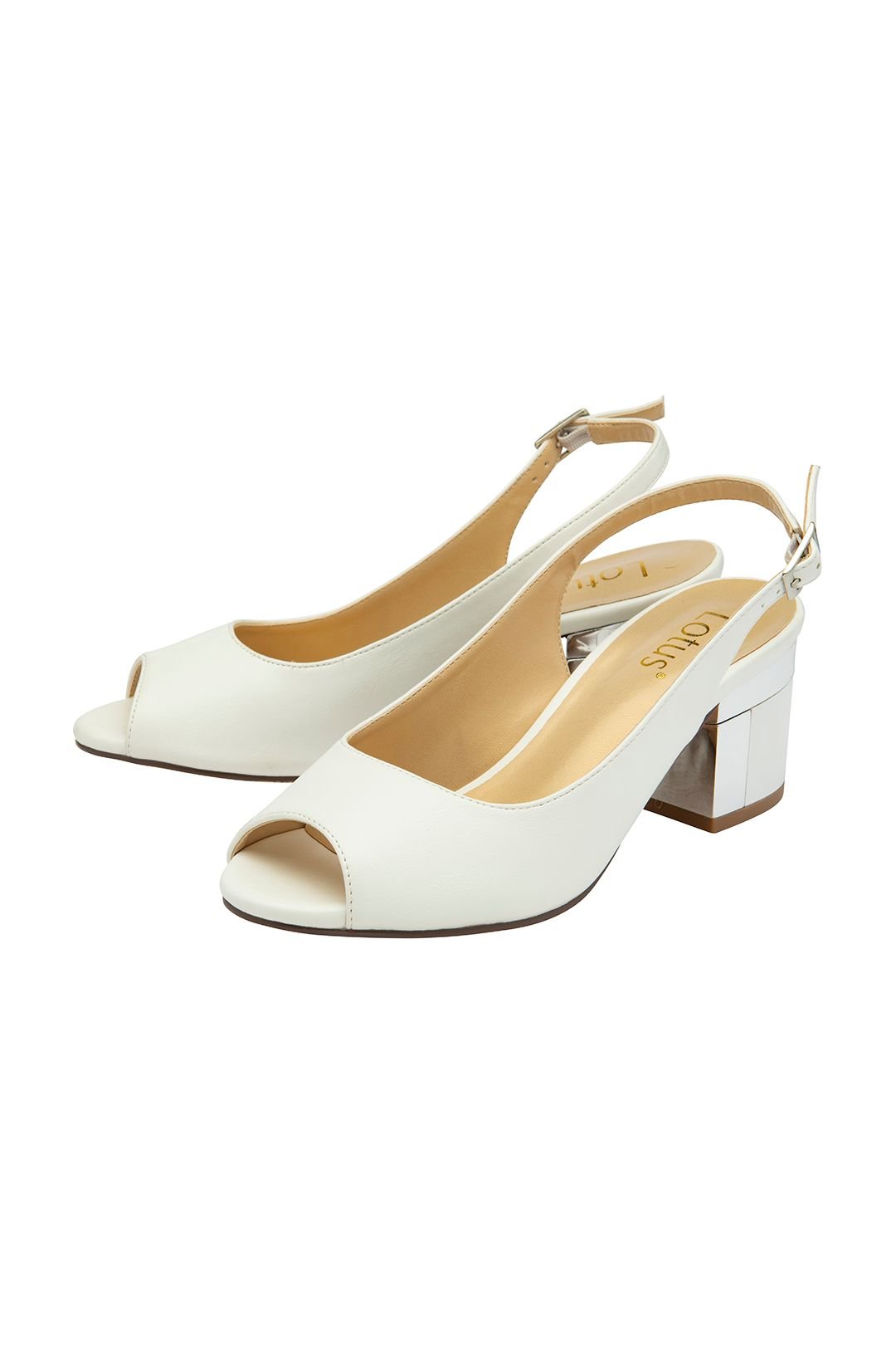 Lotus Lotus Women's White 'Evelyn' Peep-Toe Shoes - 2