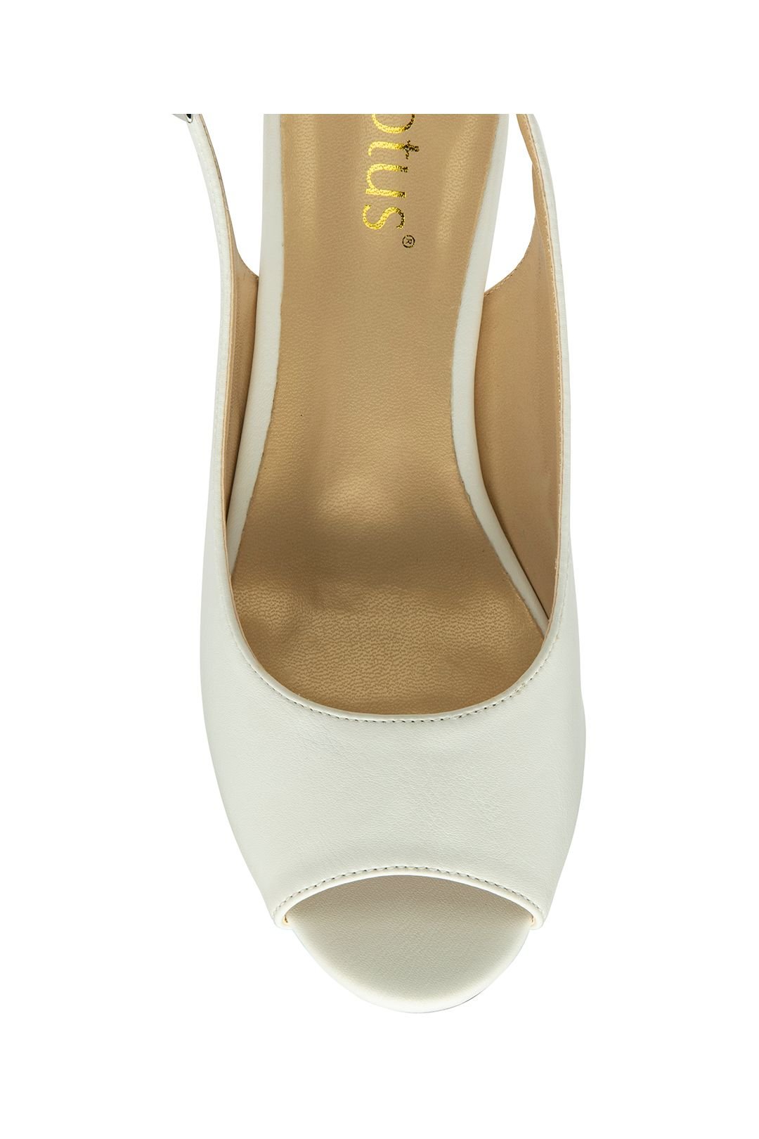 Lotus Lotus Women's White 'Evelyn' Peep-Toe Shoes - 4