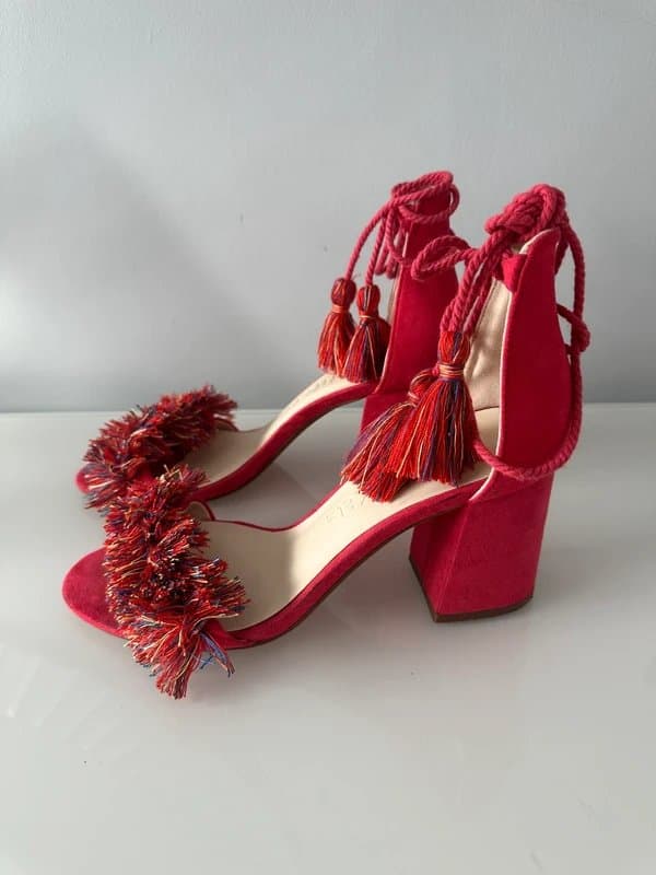 Bershka Bershka Tassel Detail Heeled Sandals - Size 5