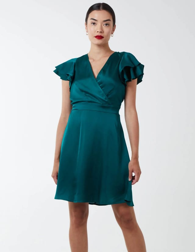 Blue Vanilla Double Angel Sleeve Wrap Dress - 2