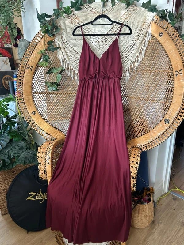 ASOS ASOS Design Wine Coloured Strappy Maxi