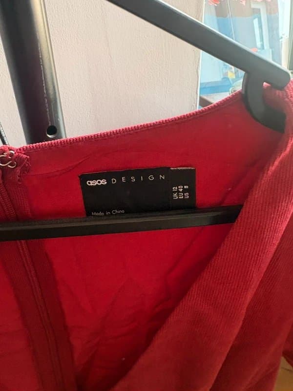 ASOS asos red velvet mini dress