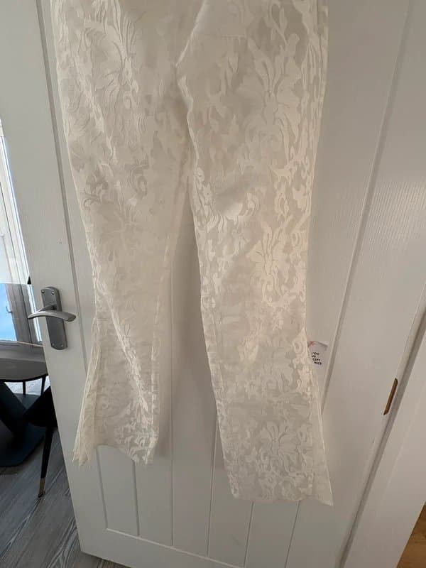ASOS Sheer lace white trousers