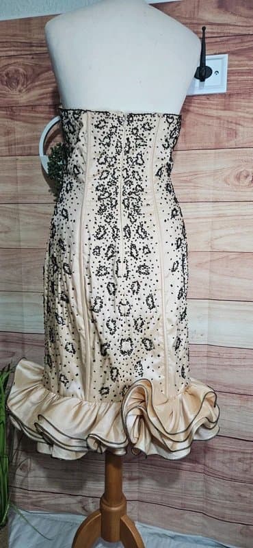 koo-Ture Champagne sparkly sequin mermaid occasions dress size 10