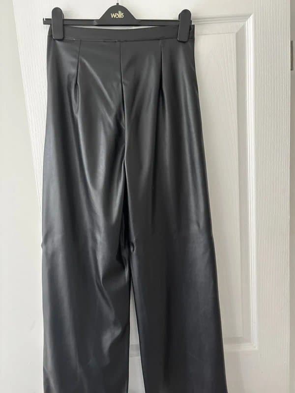 ASOS Design ASOS design faux leather wide leg trousers