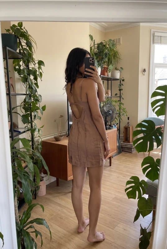 ASOS Design ASOS Linen Corset Mini Dress Brown UK 8 - Brand New 🤎