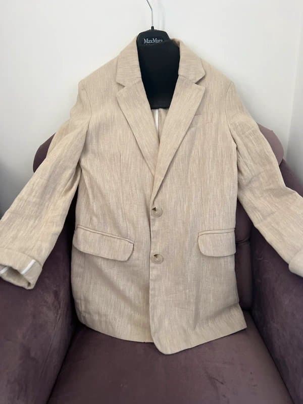 Bershka Neutrals Capsule Wardrobe Blazer Linen Blend M/10