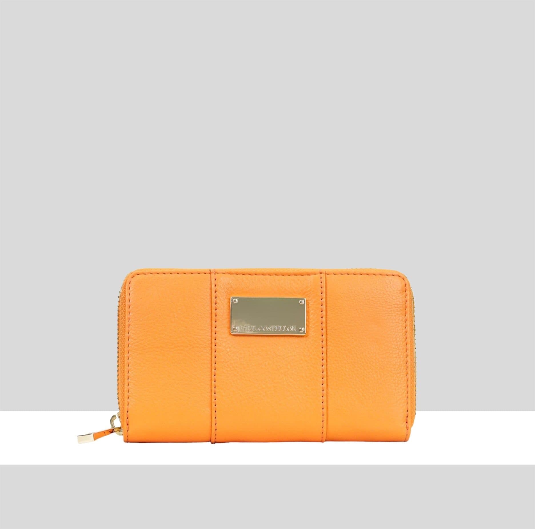 Paul Costelloe Paul Costelloe Women's Dione Leather Purse in Orange
