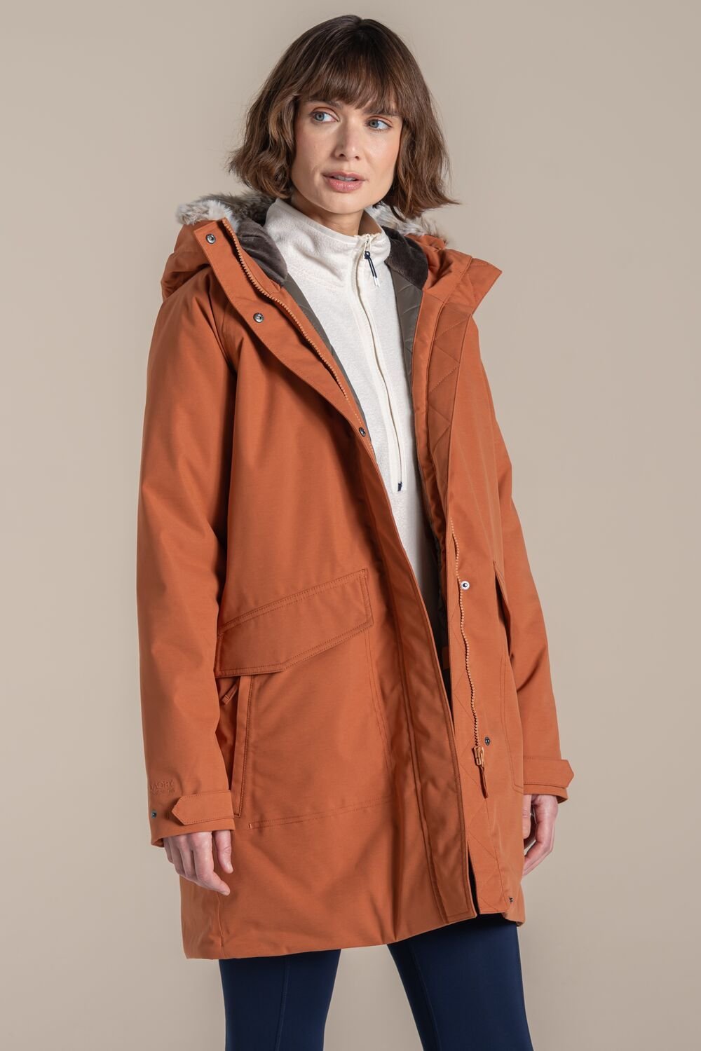 Craghoppers Craghoppers Women's Sofia Hooded Waterproof Breathable Padded Insulated Jacket in White - 2