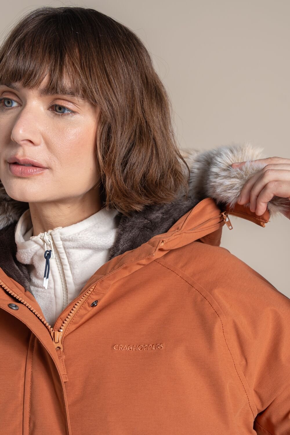 Craghoppers Craghoppers Women's Sofia Hooded Waterproof Breathable Padded Insulated Jacket in White - 4