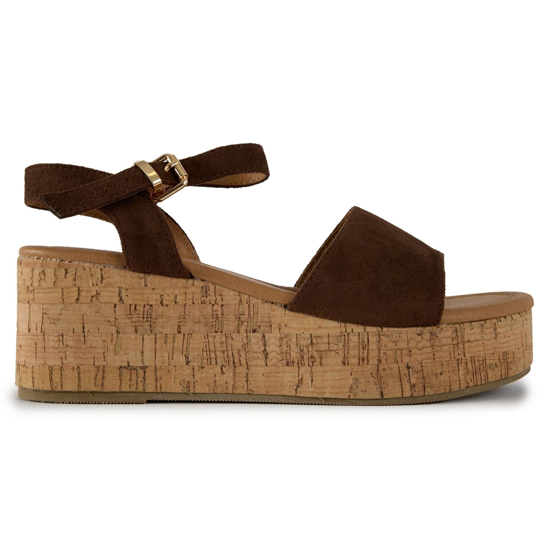 V.GAN V.GAN Women's Brown Suede Wedge Sandals