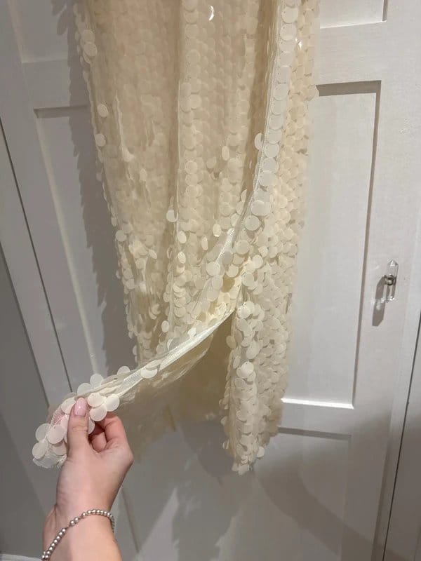 Never Fully Dressed Cream Sequin Midi Dress