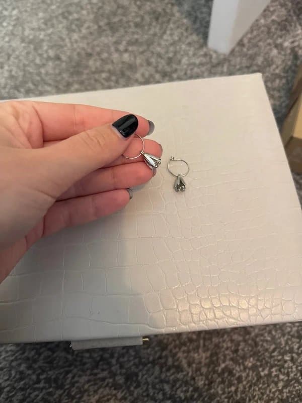 ASOS Asos silver hoops with flower