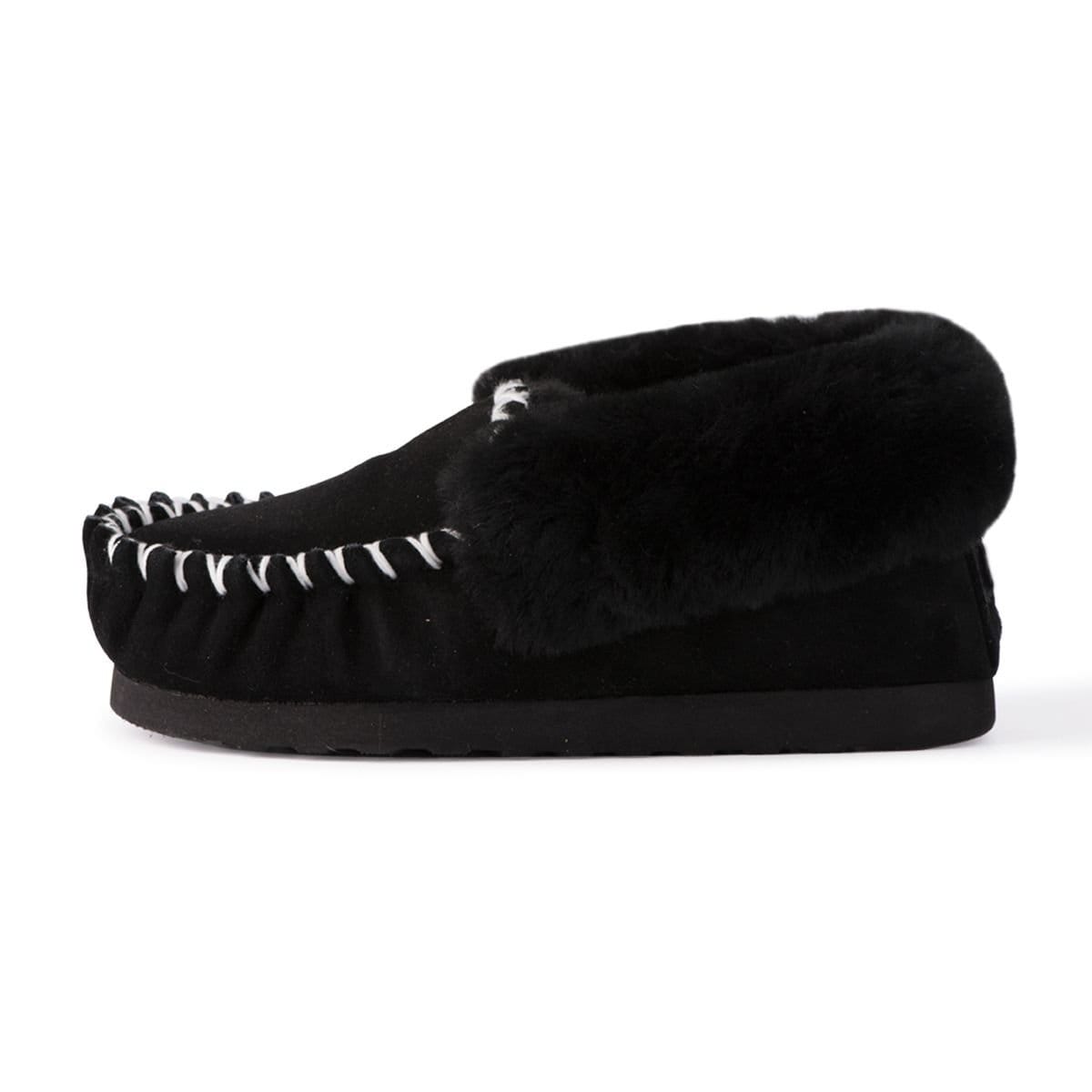 Aus Wooli Australia Aus Wooli Australia Women's Hand Stitched Sheepskin Moccasin in Black - 4