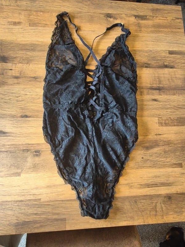 ASOS Black lace teddy bodysuit