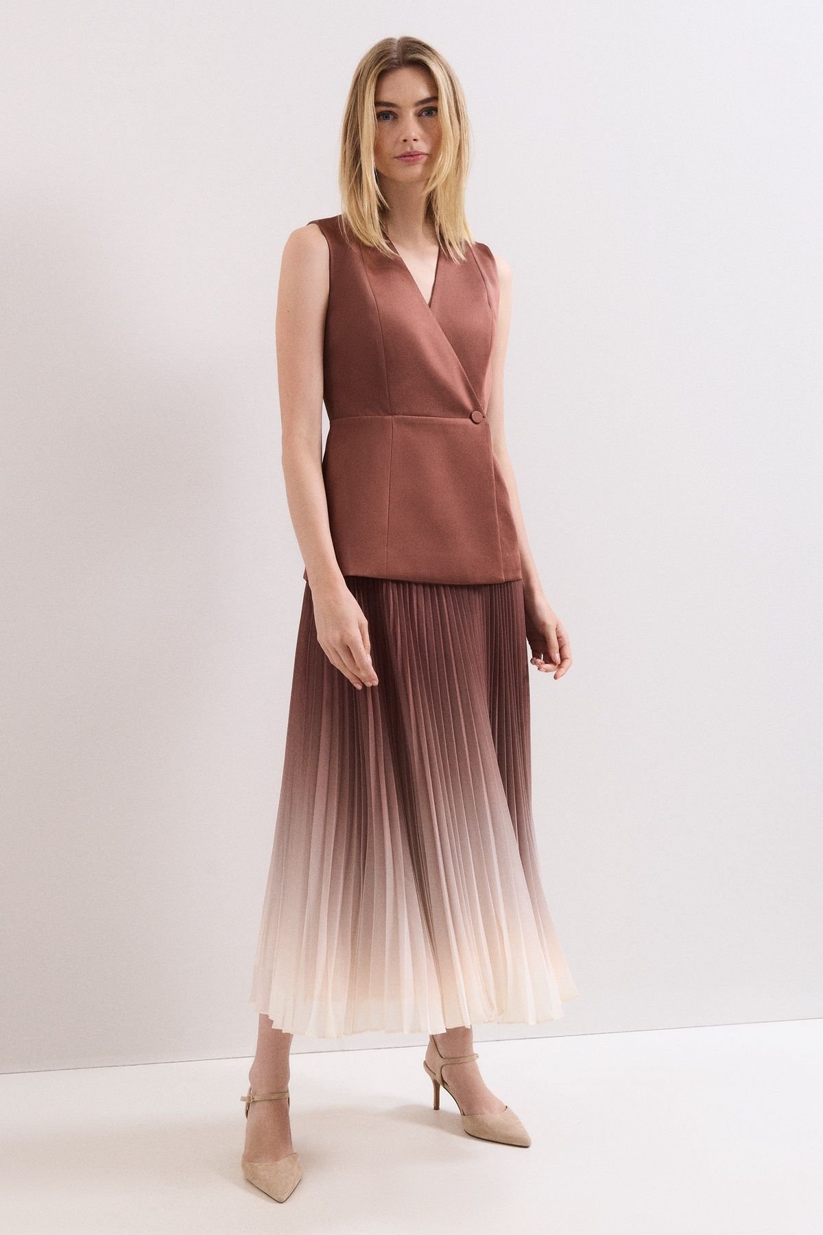 Phase Eight Phase Eight Women's Solana Ombre Dress in Walnut - 1