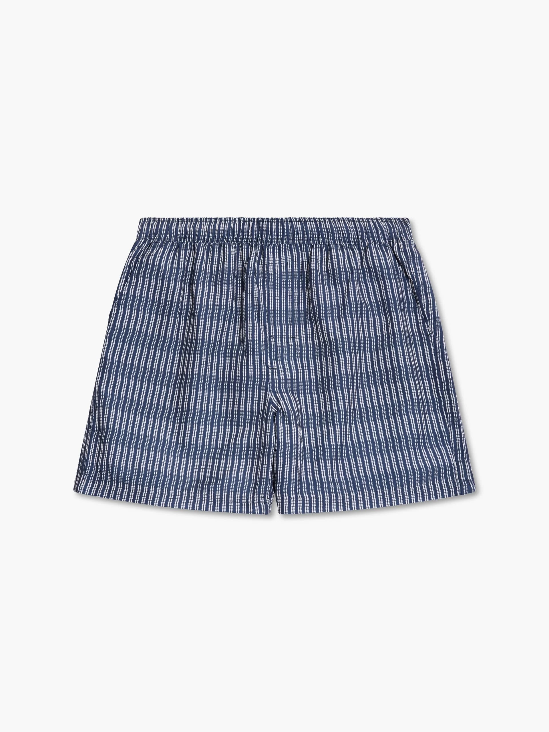 French Connection Decker Swim Shorts Marine Blue/Ecru