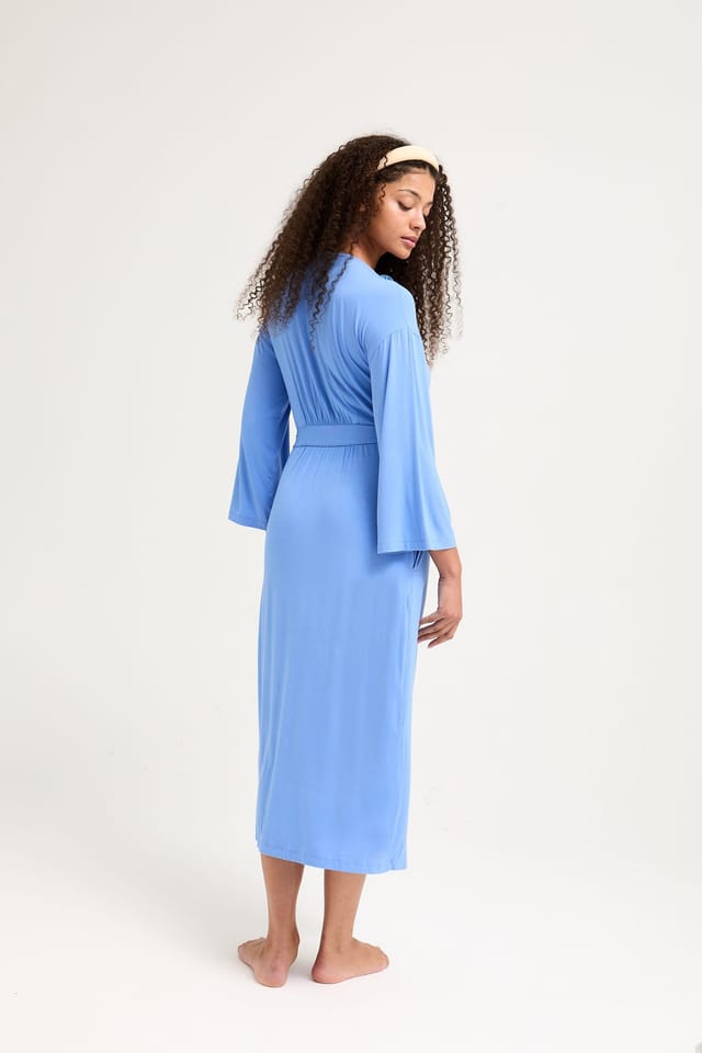 Pretty You London Pretty You London Women's Bamboo Frill Kimono in Bright Blue - 3