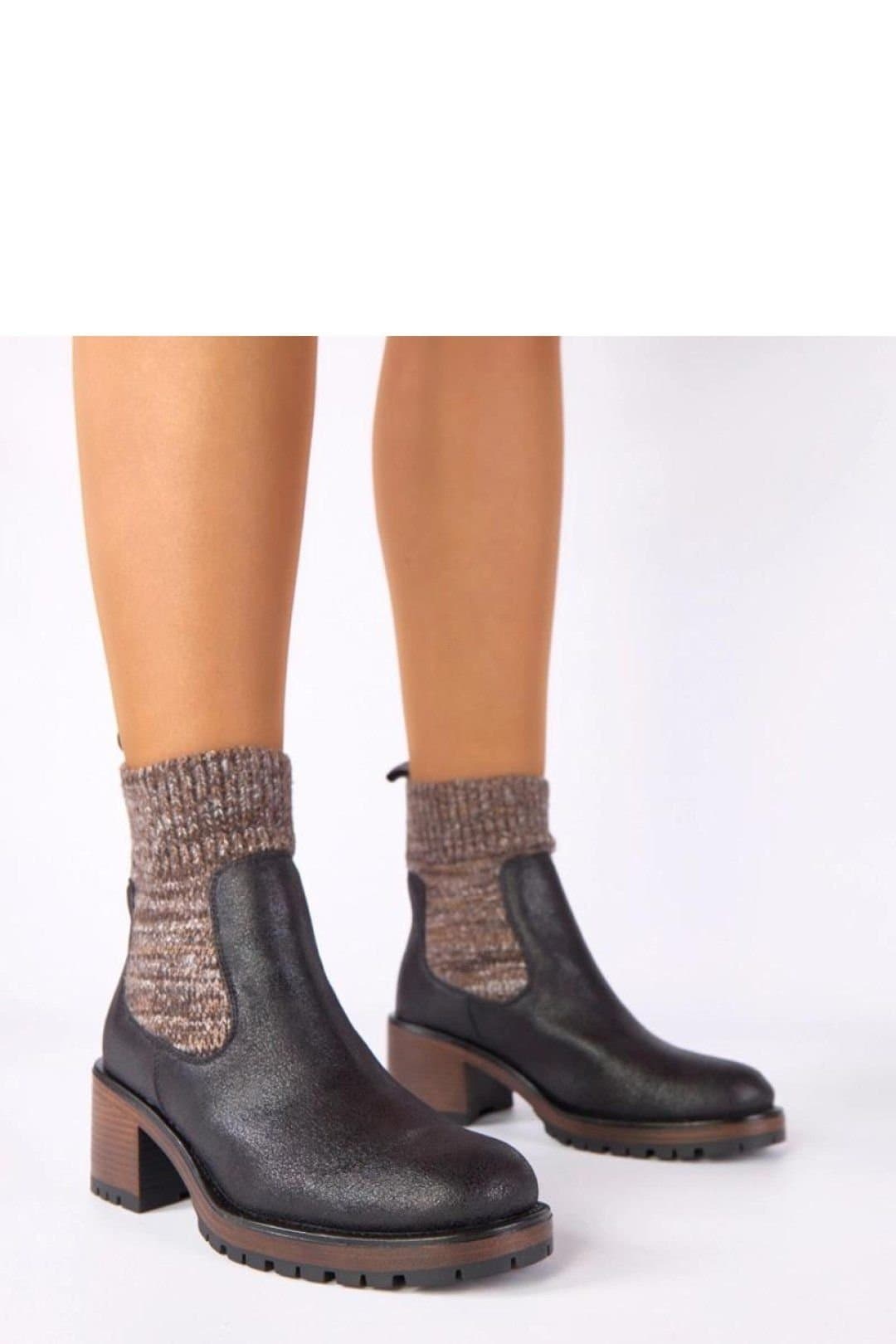 Love Lace Love Lace Women's Sock Like Ankle Boots With Stable Heel For Everyday Wear in Black