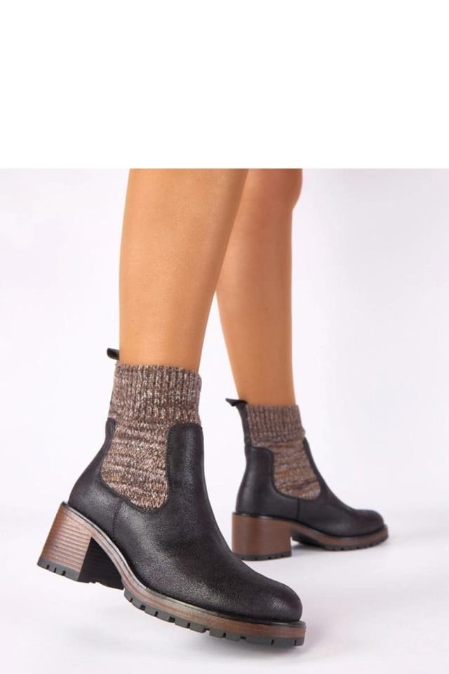 Love Lace Love Lace Women's Sock Like Ankle Boots With Stable Heel For Everyday Wear in Black - 3