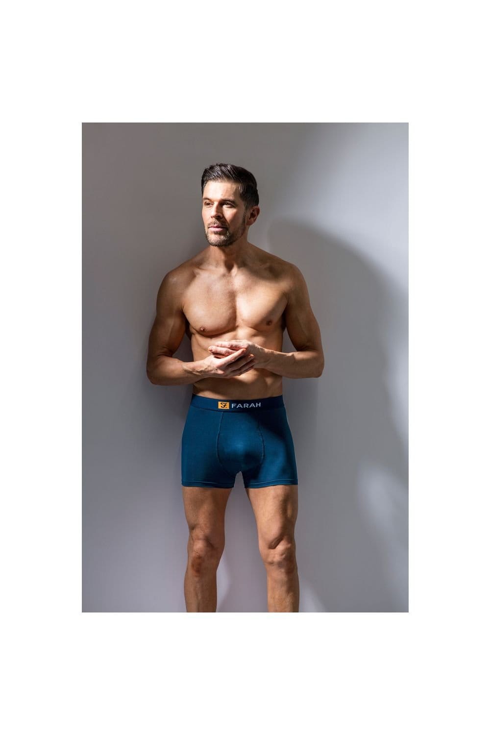 Farah FARAH Men's Mens 2 Pack Plain Cotton Classic Fitted Trunks in Black - 4