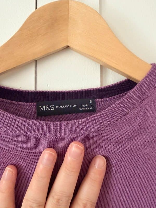 Marks & Spencer Mauve purple marks and Spencer  women’s fitted round neck thin knitted jumper sweater