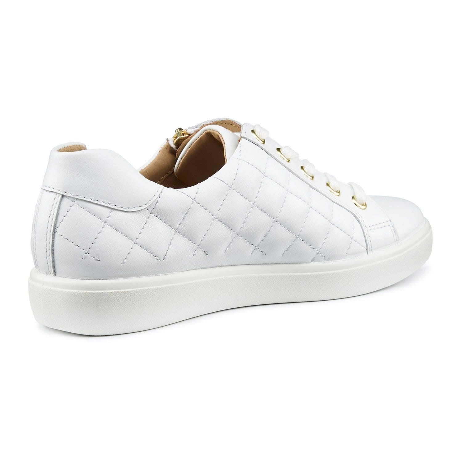Hotter Hotter Women's Wide Fit 'Wonder' Quilted Trainers in White - 4
