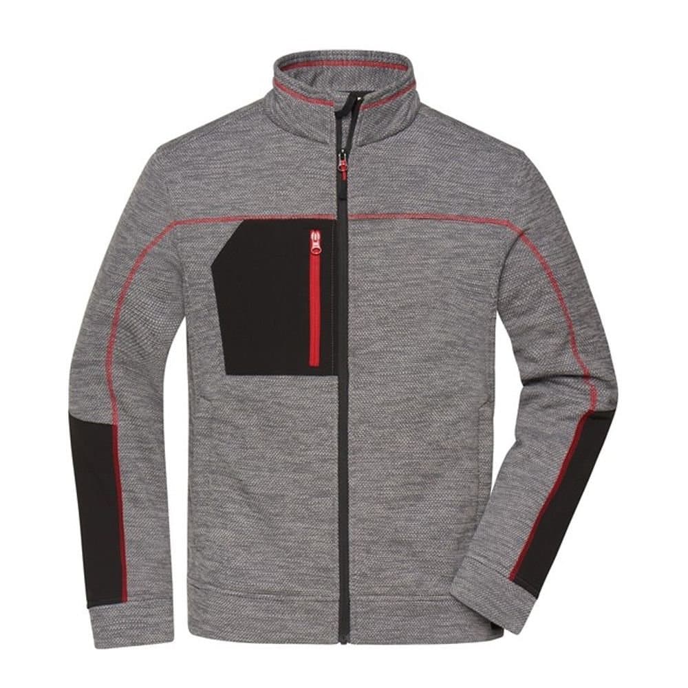 James and Nicholson James and Nicholson Men's Structured Fleece Jacket in Grey