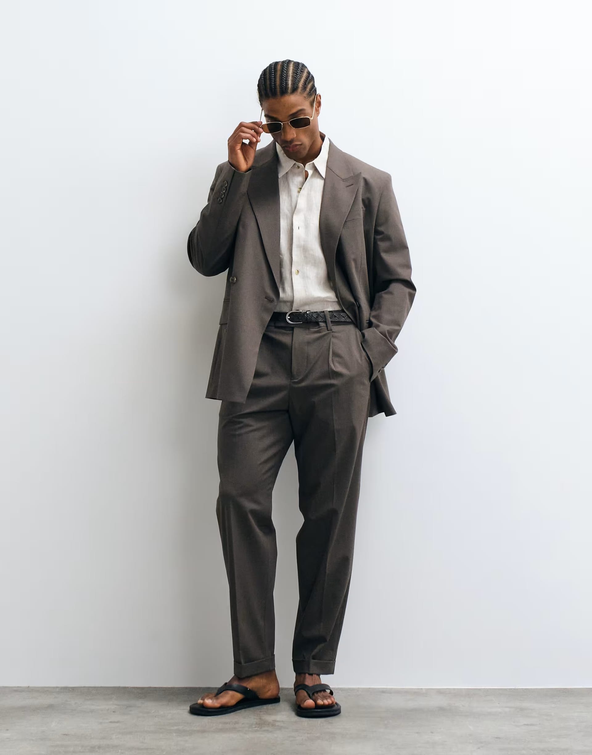 ASOS Brown Regular Fit Suit Trouser Co-Ord In Mid Brown