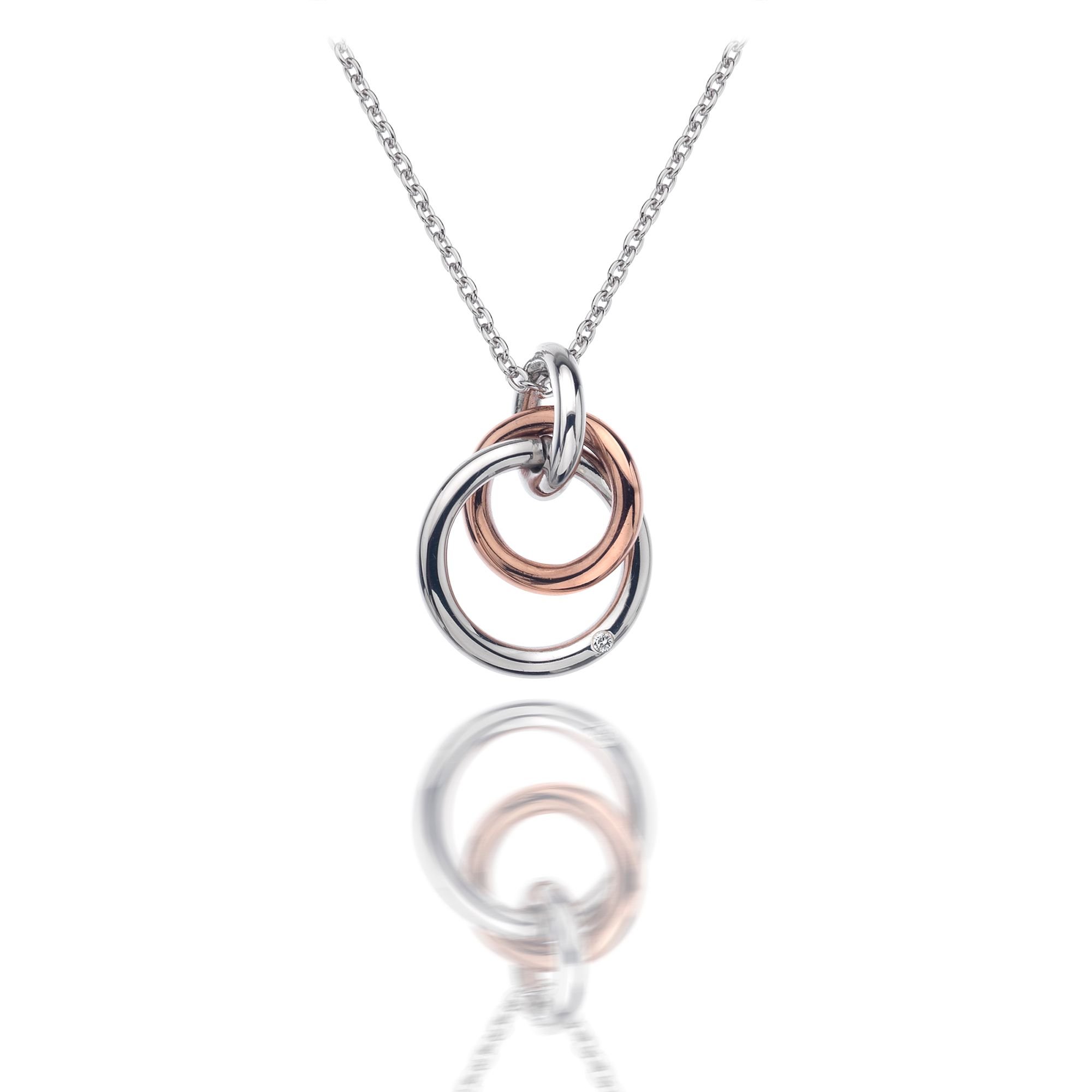Hot Diamonds Hot Diamonds Women's Eternal Pendant - Rose Gold Plate Accents in Silver - 3