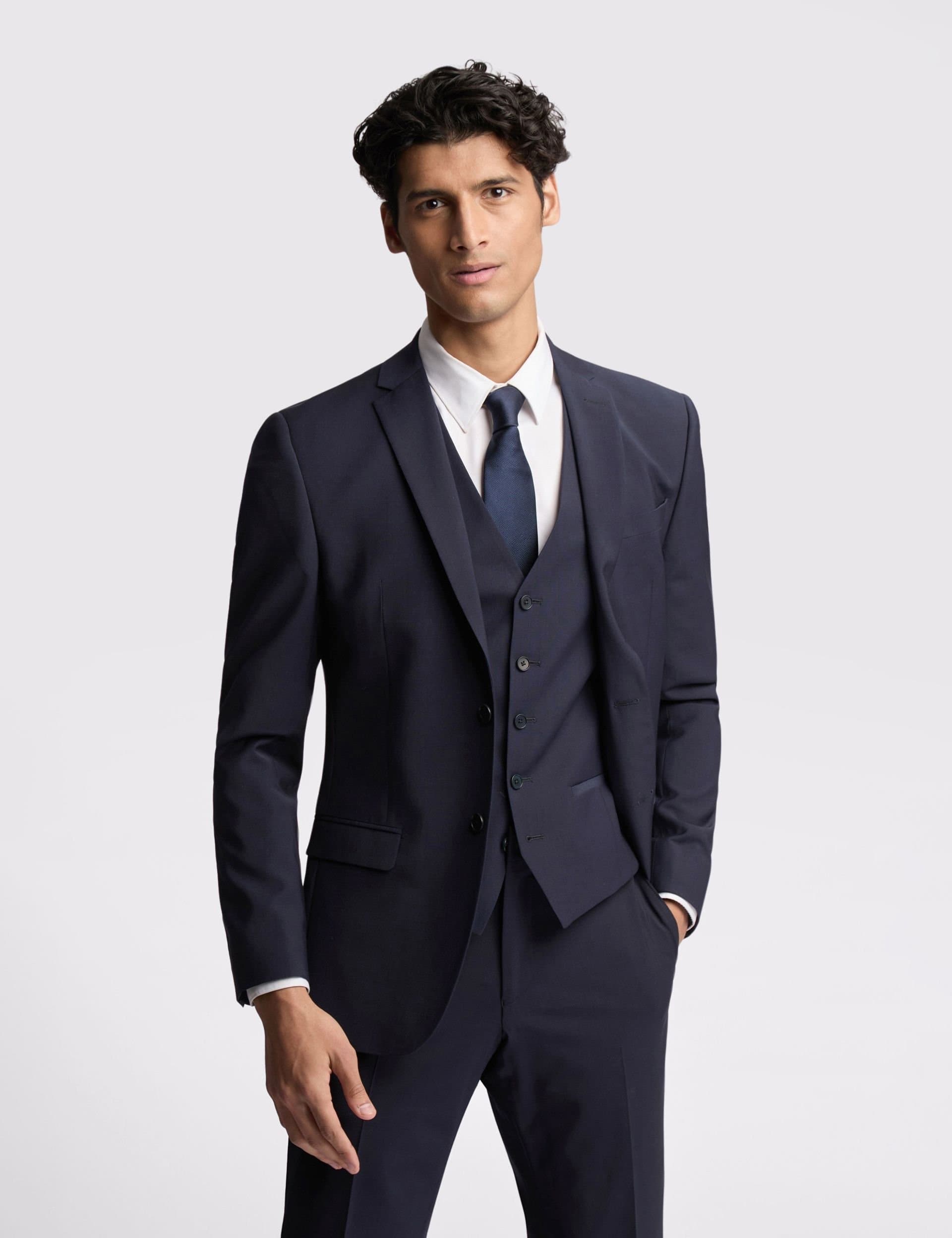 Ted Baker Ted Baker Men's Premium Navy Panama Slim Suit Jacket