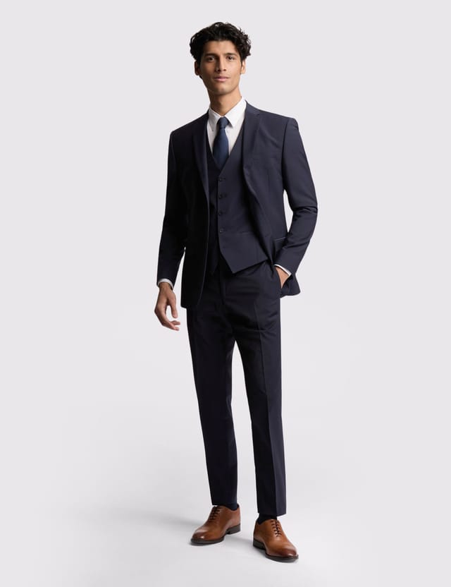 Ted Baker Ted Baker Men's Premium Navy Panama Slim Suit Jacket - 2