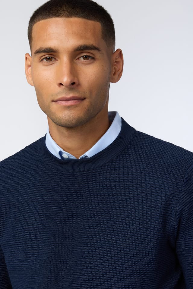 Melka Melka Men's Crew Neck Jumper in Navy - 3