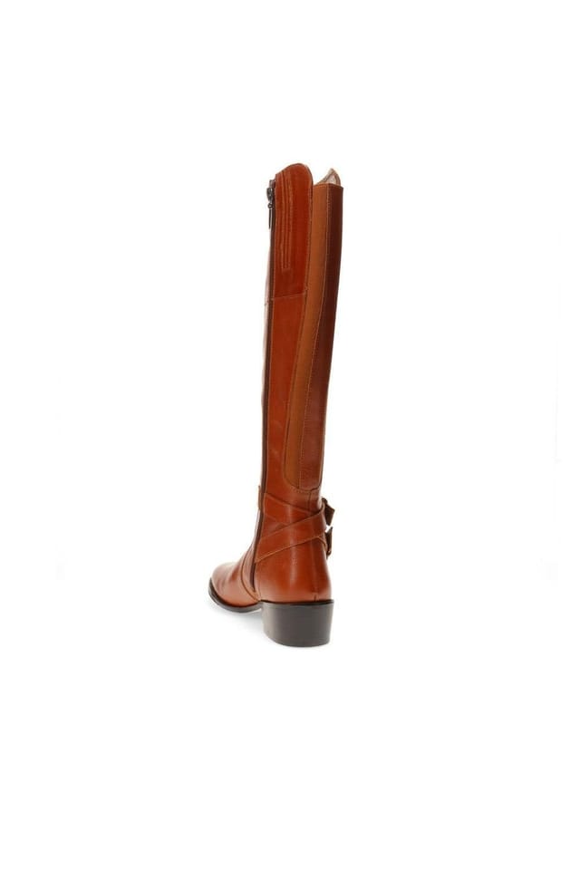 Jones Bootmaker Jones Bootmaker Women's Phoebe Small Calf Fit Leather Knee Boots in Tan - 3