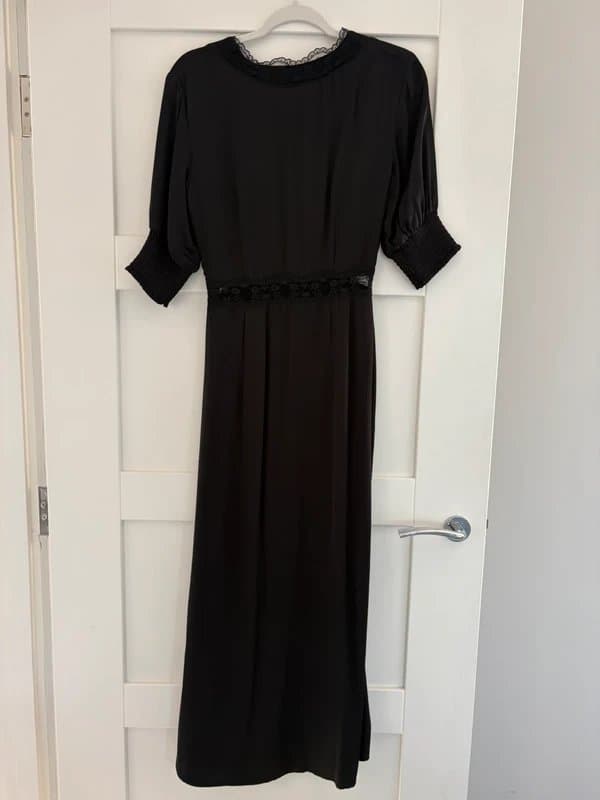 Never Fully Dressed Black satin and lace dress