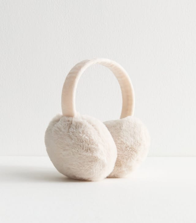 New Look Cream Faux Fur Ear Muffs New Look - 2