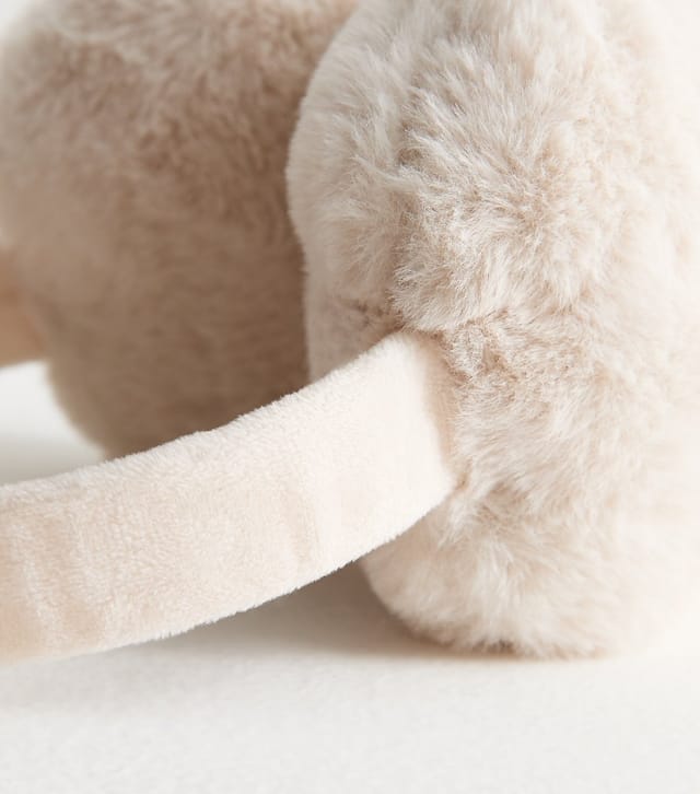 New Look Cream Faux Fur Ear Muffs New Look - 3