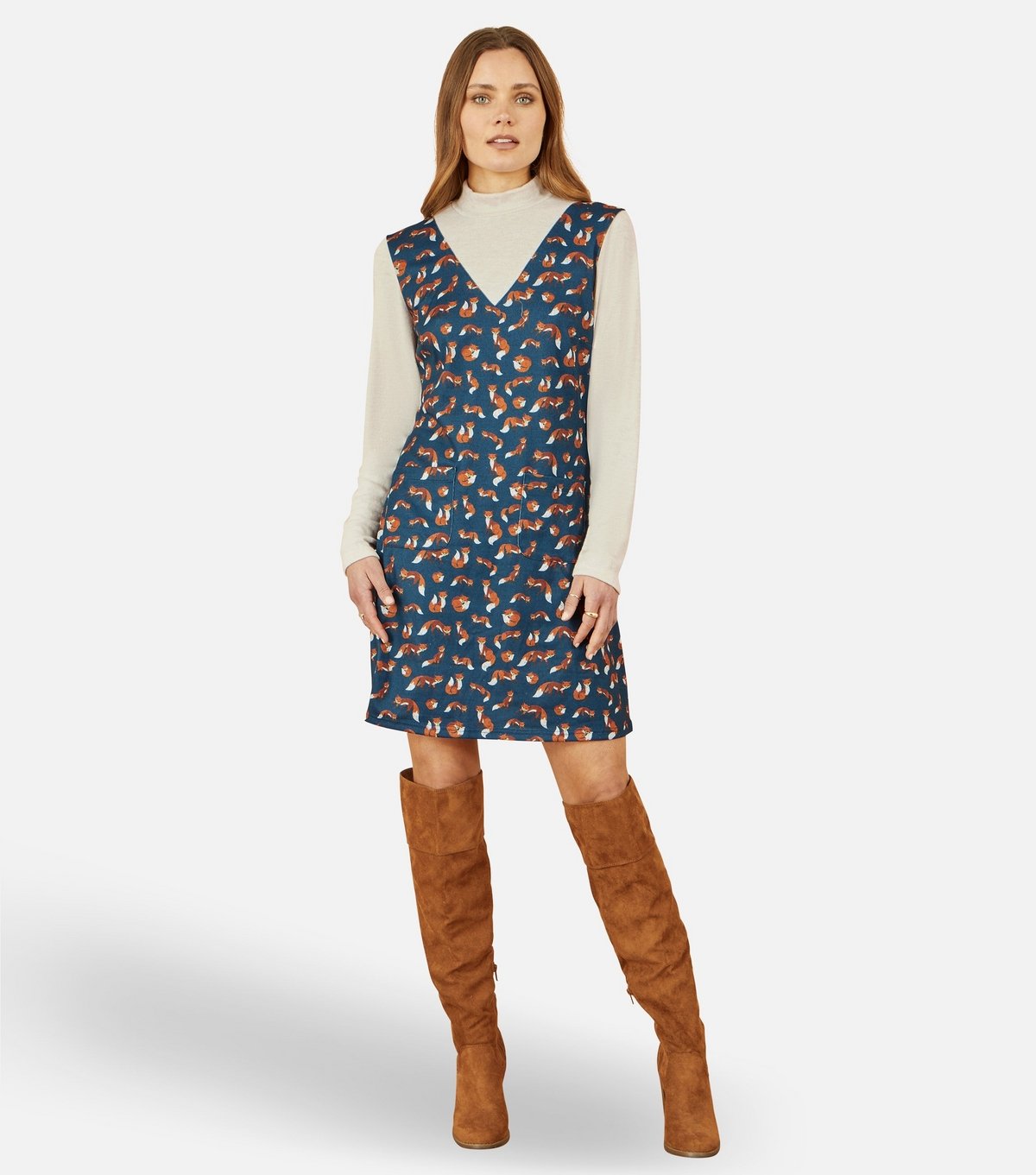 Yumi Women's Blue Fox Print Dress Yumi New Look - 2