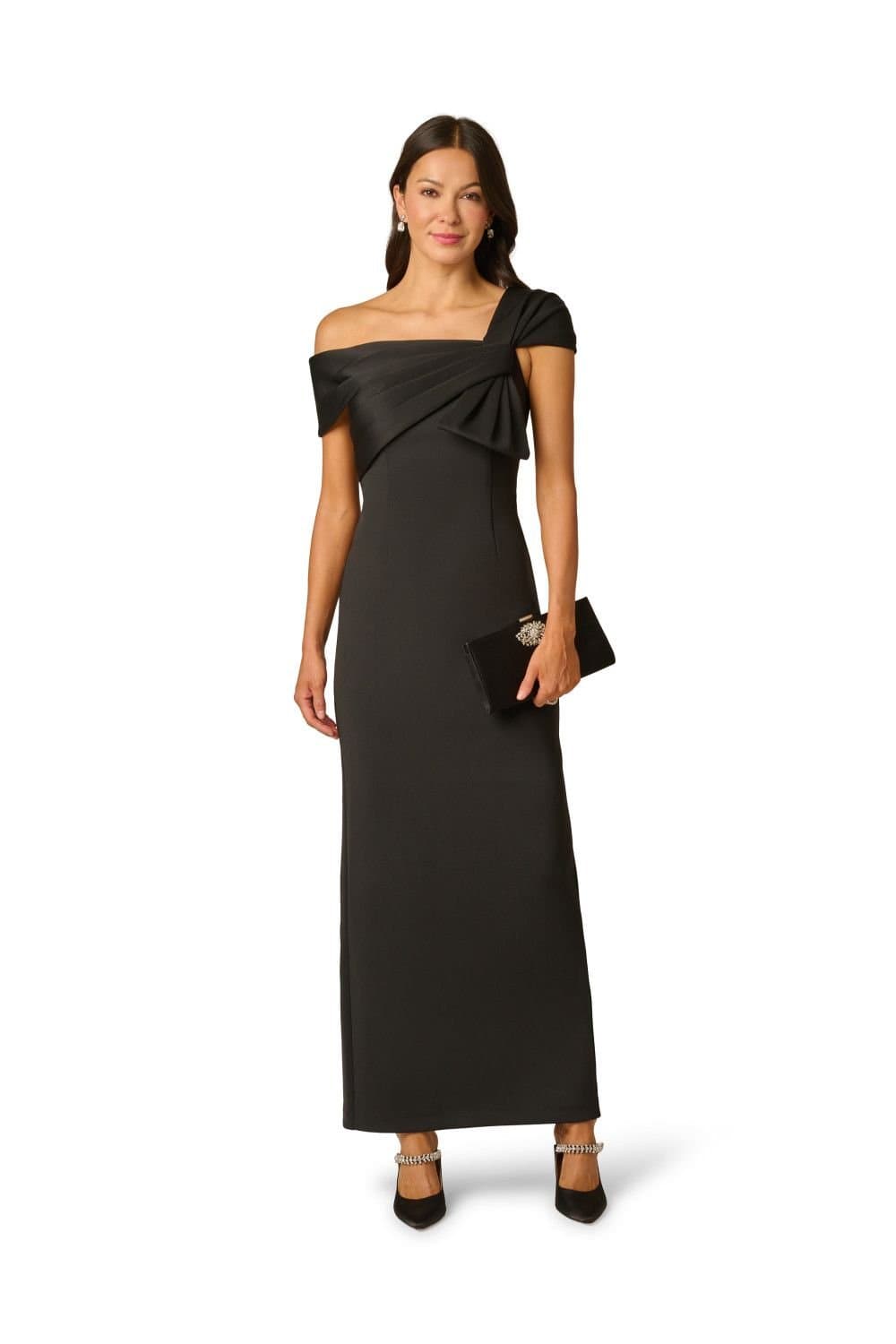 Adrianna Papell Adrianna Papell Women's Scuba Long Dress in Black