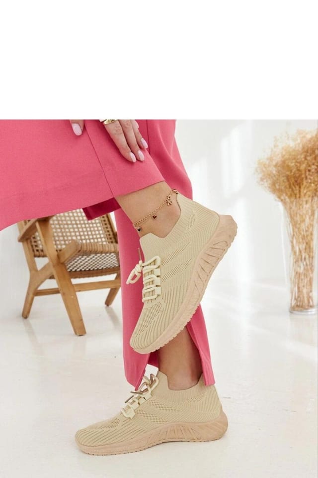Love Lace Love Lace Women's Summer Sport Fabric Sneakers with Cushioned Rubber Sole in Beige - 3