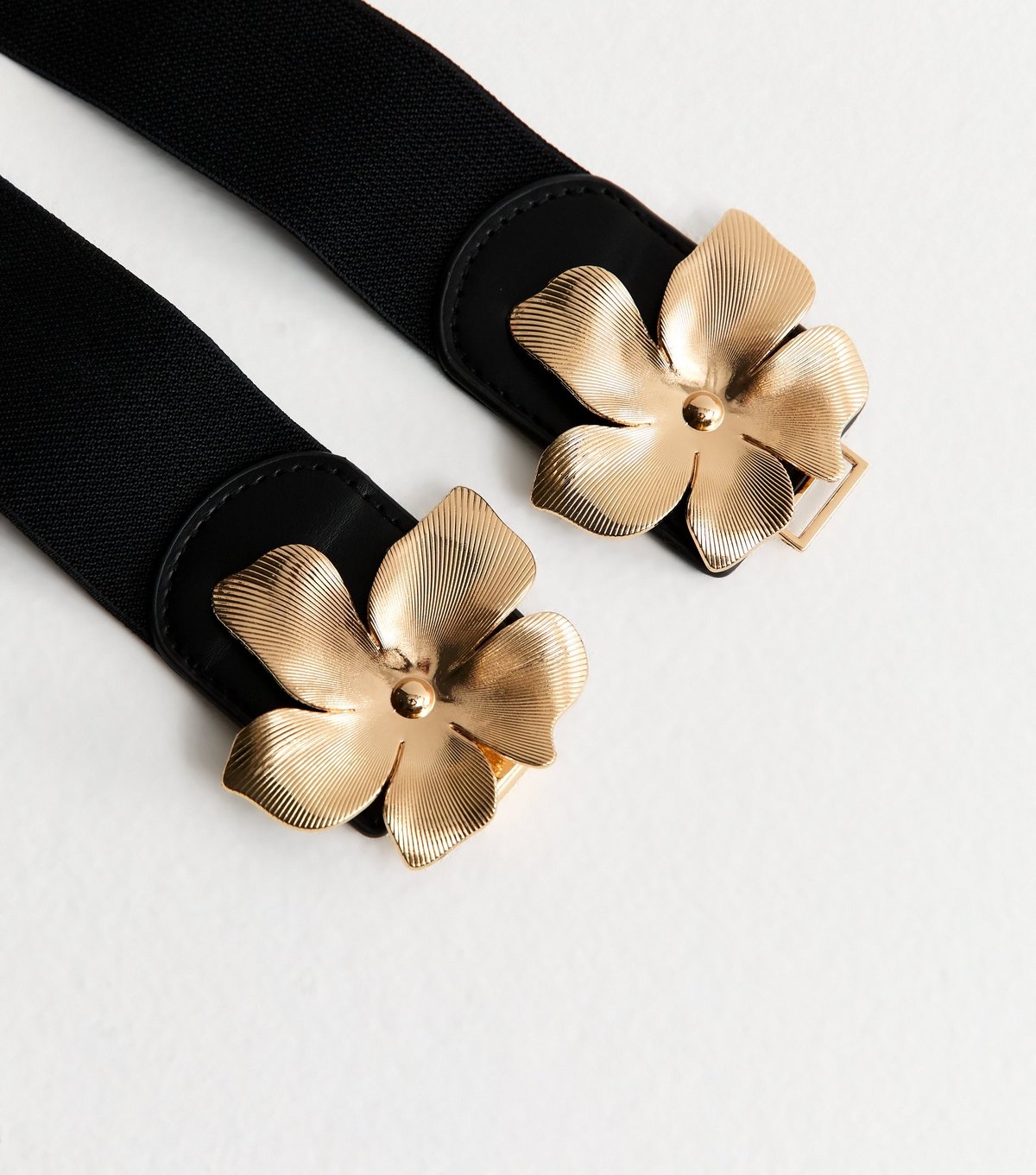 New Look Black Flower Buckle Stretch Belt New Look - 3