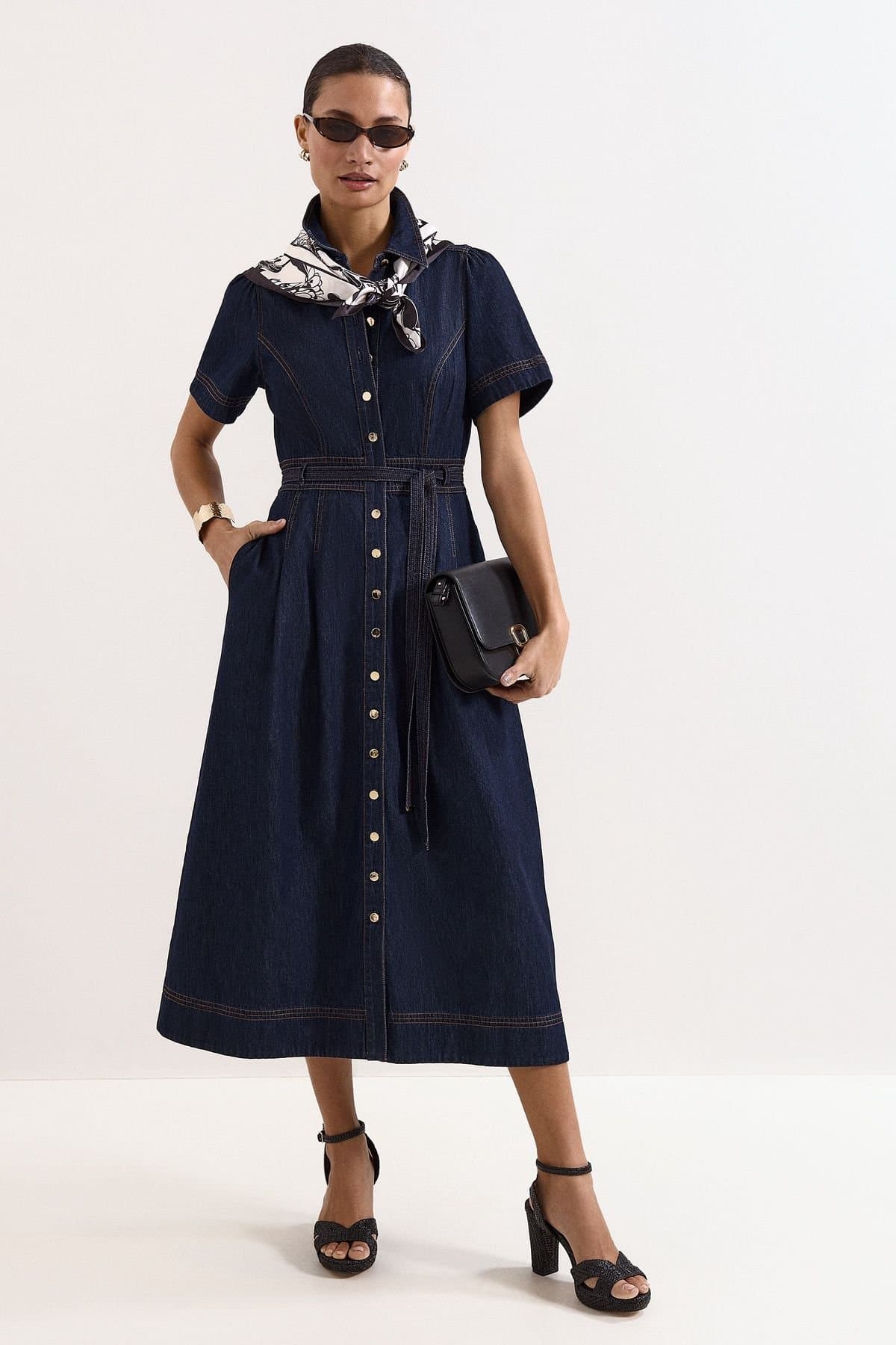 Phase Eight Phase Eight Women's Aven Denim Dress in Dark Indigo