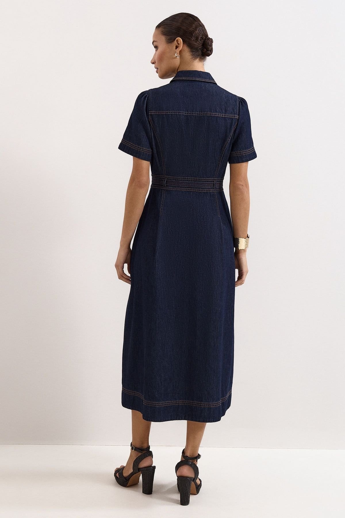 Phase Eight Phase Eight Women's Aven Denim Dress in Dark Indigo - 4