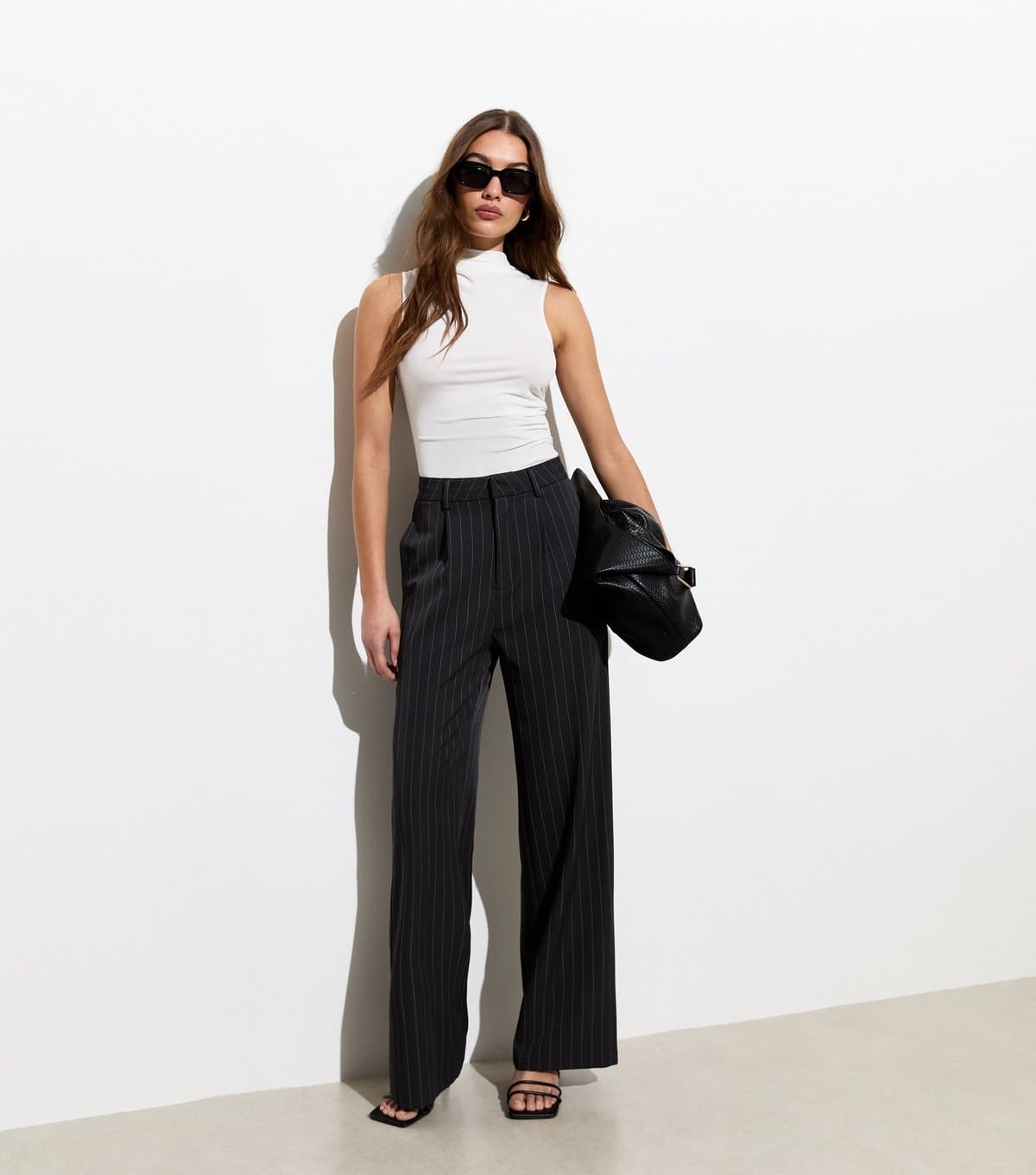 New Look New Look White High Cowl Neck Ruched Bodysuit