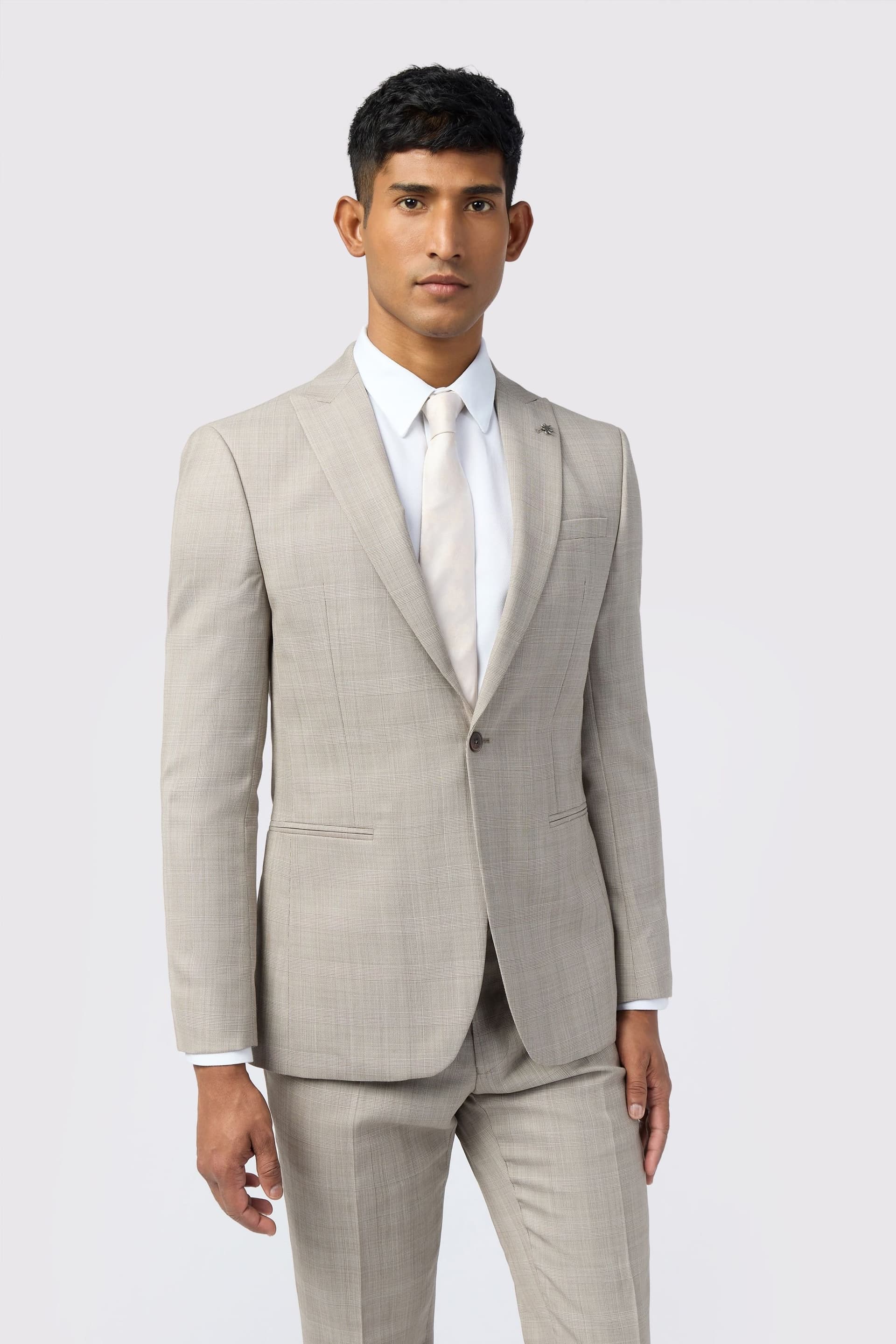 Ted Baker Ted Baker Men's Donne Slim Fit Check Jacket in Beige