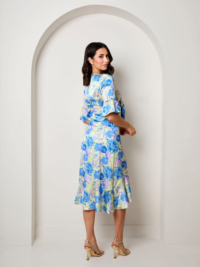 chi chi london Chi Chi London Women's Short Sleeve Tie Front Floral Midi Dress - 3