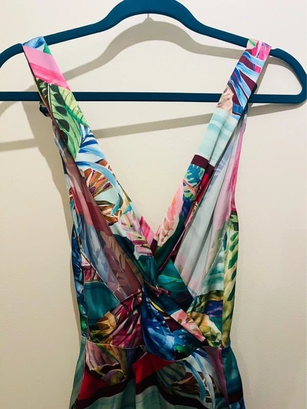 Zara Zara Tropical Print Midi Dress | Cross Back | Size S | BNWPT