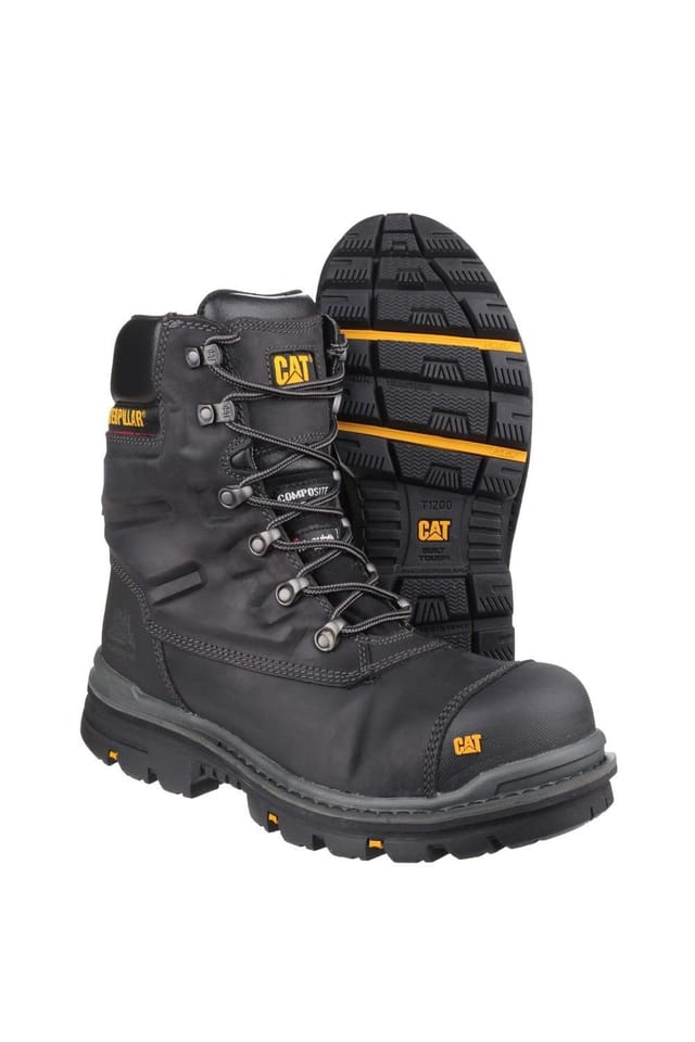 Caterpillar Caterpillar Men's 'Premier' Leather Safety Boots in Black - 3