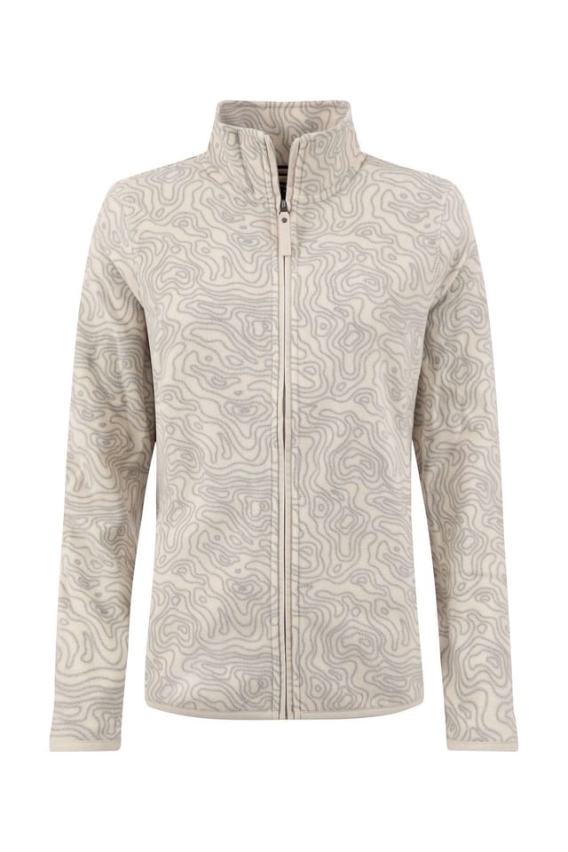Weird Fish Weird Fish Women's Bridget Full Zip Printed Microfleece in Light Grey - 2